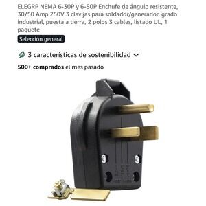 30 Amp/50 Amp 250-Volt 2-Pole/3-Wire NEMA 6-30P/6-50P Grounded Straight Blade An